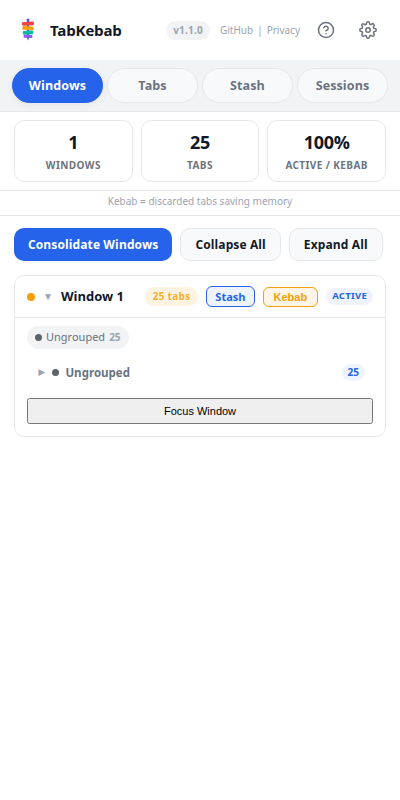 Window management screenshot