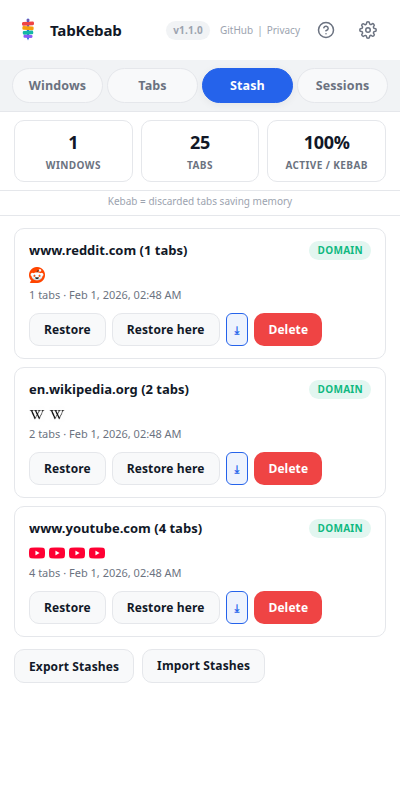 Stash and restore screenshot